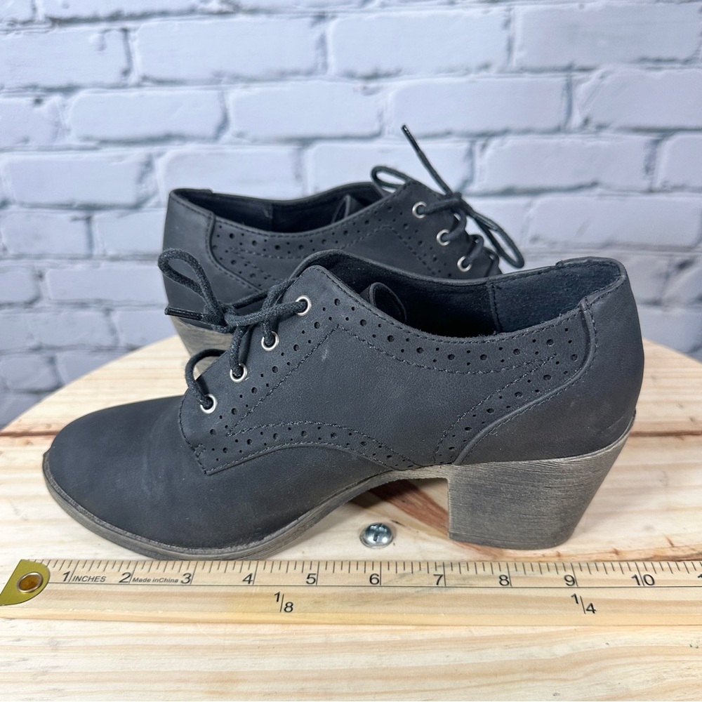 Rocket Dog Selina Chunky Heel Oxford Shoes Black Booties Lace Up Women’s Size 9 - Picture 10 of 12